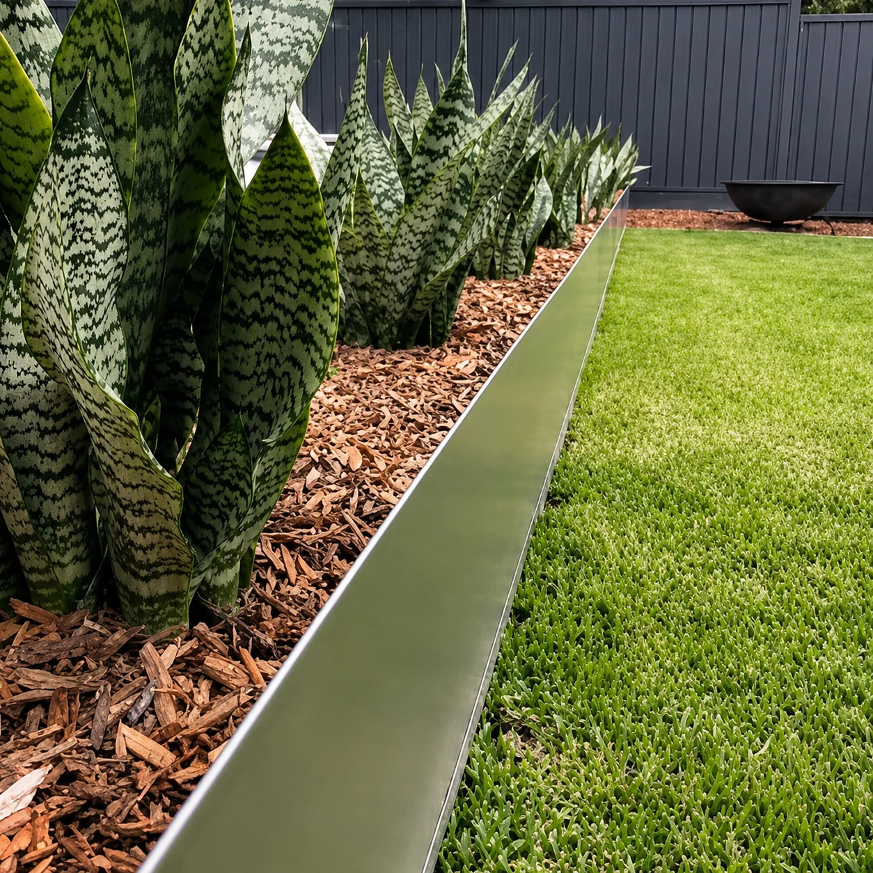 PJR Landscaping & Design — Steel Edging with Feature Planting